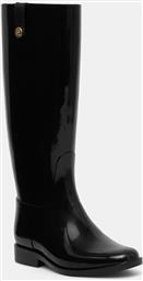 ΓΑΛΟΤΣΕΣ TH STUD RUBBER LONG RAINBOOT ΧΡΩΜΑ: ΜΑΥΡΟ, FW0FW08185 TOMMY HILFIGER