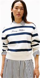 ΓΥΝΑΙΚΕΙΑ ΜΠΛΟΥΖΑ ΦΟΥΤΕΡ ΜΕ ΡΙΓΕ ΣΧΕΔΙΟ ΚΑΙ ΛΟΓΟΤΥΠΟ REGULAR FIT - WW0WW45743 ΚΡΕΜ TOMMY HILFIGER