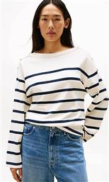 ΓΥΝΑΙΚΕΙΑ ΜΠΛΟΥΖΑ ΜΕ ΡΙΓΕ ΣΧΕΔΙΟ REGULAR FIT - WW0WW45760 ΚΡΕΜ TOMMY HILFIGER