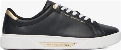 ΓΥΝΑΙΚΕΙΑ ΔΕΡΜΑΤΙΝΑ SNEAKERS FW0FW09019-BDS ΜΑΥΡΑ TOMMY HILFIGER