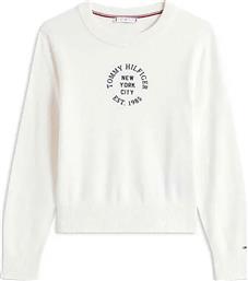 ΓΥΝΑΙΚΕΙΑ ΜΑΚΡΥΜΑΝΙΚΗ ΜΠΛΟΥΖΑ ΜΕ LOGO PRINT REGULAR FIT - WW0WW46267 ΚΡΕΜ TOMMY HILFIGER