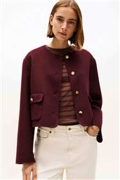 ΓΥΝΑΙΚΕΙΑ ΠΛΕΚΤΗ ΖΑΚΕΤΑ ΜΟΝΟΧΡΩΜΗ REGULAR FIT - WW0WW47446 ΜΠΟΡΝΤΟ TOMMY HILFIGER