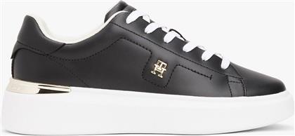 ΓΥΝΑΙΚΕΙΑ SNEAKERS ΜΕ ΜΕΤΑΛΛΙΚΟ ΜΟΝΟΓΡΑΜΜΑ - FW0FW08631 ΜΑΥΡΟ TOMMY HILFIGER