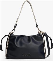 ΓΥΝΑΙΚΕΙΑ ΤΣΑΝΤΑ BUCKET ΜΕ ΜΕΤΑΛΛΙΚΟ ΛΟΓΟΤΥΠΟ - AW0AW17541 ΜΑΥΡΟ TOMMY HILFIGER