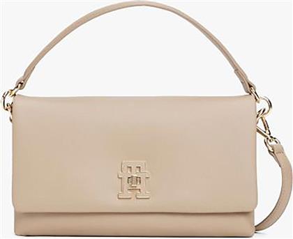 ΓΥΝΑΙΚΕΙΑ ΤΣΑΝΤΑ ΧΕΙΡΟΣ/CROSSBODY ΜΕ ΜΕΤΑΛΛΙΚΟ MONOGRAM ''MODERN'' - AW0AW17465 ΜΠΕΖ TOMMY HILFIGER