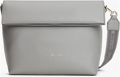 ΓΥΝΑΙΚΕΙΑ ΤΣΑΝΤΑ CROSSBODY ΜΕ ΜΕΤΑΛΛΙΚΟ ΛΟΓΟΤΥΠΟ - AW0AW17692 ΓΚΡΙ TOMMY HILFIGER