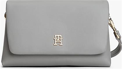 ΓΥΝΑΙΚΕΙΑ ΤΣΑΝΤΑ ΩΜΟΥ/CROSSBODY ΜΕ ΜΕΤΑΛΛΙΚΟ MONOGRAM ''MODERN'' - AW0AW17698 ΓΚΡΙ TOMMY HILFIGER