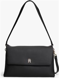 ΓΥΝΑΙΚΕΙΑ ΤΣΑΝΤΑ ΩΜΟΥ ΜΕ ΜΕΤΑΛΛΙΚΟ MONOGRAM ''MODERN'' - AW0AW17695 ΜΑΥΡΟ TOMMY HILFIGER