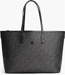 ΓΥΝΑΙΚΕΙΑ ΤΣΑΝΤΑ TOTE ΜΕ ALL-OVER LOGO PRINT - AW0AW17696 ΜΑΥΡΟ TOMMY HILFIGER