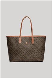 ΓΥΝΑΙΚΕΙΑ ΤΣΑΝΤΑ TOTE ΜΕ ALL-OVER MONOGRAM PRINT ''MONOPLAY'' - AW0AW16441 ΚΑΦΕ TOMMY HILFIGER