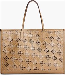ΓΥΝΑΙΚΕΙΑ ΤΣΑΝΤΑ TOTE ΜΕ ΔΙΑΤΡΗΤΟ ΣΧΕΔΙΟ ''THE CITY'' - AW0AW17501 ΚΑΜΗΛΟ TOMMY HILFIGER