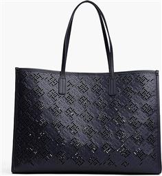 ΓΥΝΑΙΚΕΙΑ ΤΣΑΝΤΑ TOTE ΜΕ ΔΙΑΤΡΗΤΟ ΣΧΕΔΙΟ ''THE CITY'' - AW0AW17501 ΣΚΟΥΡΟ ΜΠΛΕ TOMMY HILFIGER
