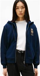 ΓΥΝΑΙΚΕΙΑ ΖΑΚΕΤΑ ΦΟΥΤΕΡ ΜΕ ΚΟΥΚΟΥΛΑ ΚΑΙ ΛΟΓΟΤΥΠΟ REGULAR FIT - WW0WW46126 ΜΠΛΕ ΣΚΟΥΡΟ TOMMY HILFIGER