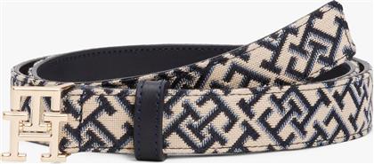 ΓΥΝΑΙΚΕΙΑ ΖΩΝΗ ΜΕ ΜΟΝΟΓΡΑΜΜΑ - AW0AW17497 ΣΚΟΥΡΟ ΜΠΛΕ TOMMY HILFIGER