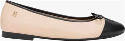 ΓΥΝΑΙΚΕΙΕΣ ΔΕΡΜΑΤΙΝΕΣ ΜΠΑΛΑΡΙΝΕΣ ΜΕ ΜΕΤΑΛΛΙΚΟ ΜΟΝΟΓΡΑΜΜΑ - FW0FW08759 ΚΡΕΜ TOMMY HILFIGER