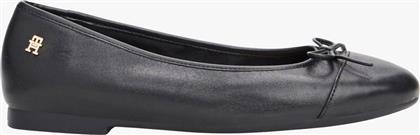 ΓΥΝΑΙΚΕΙΕΣ ΔΕΡΜΑΤΙΝΕΣ ΜΠΑΛΑΡΙΝΕΣ ΜΕ ΜΕΤΑΛΛΙΚΟ ΜΟΝΟΓΡΑΜΜΑ - FW0FW08759 ΜΑΥΡΟ TOMMY HILFIGER