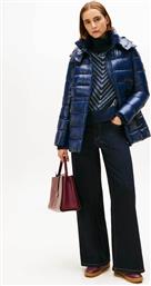 ΓΥΝΑΙΚΕΙΟ ΑΔΙΑΒΡΟΧΟ ΜΠΟΥΦΑΝ ΜΟΝΟΧΡΩΜΟ ΜΕ ΚΑΠΙΤΟΝΕ ΣΧΕΔΙΟ REGULAR FIT - WW0WW47355 ΜΠΛΕ ΣΚΟΥΡΟ TOMMY HILFIGER