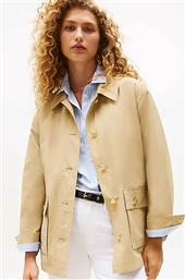 ΓΥΝΑΙΚΕΙΟ ΑΔΙΑΒΡΟΧΟ JACKET ΜΕ ΖΩΝΗ REGULAR FIT - WW0WW45620 ΕΚΡΟΥ TOMMY HILFIGER