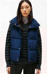 ΓΥΝΑΙΚΕΙΟ ΑΜΑΝΙΚΟ ΜΠΟΥΦΑΝ ΜΟΝΟΧΡΩΜΟ ΜΕ ΚΑΠΙΤΟΝΕ ΣΧΕΔΙΟ REGULAR FIT - WW0WW46545 ΜΠΛΕ ΣΚΟΥΡΟ TOMMY HILFIGER