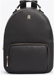 ΓΥΝΑΙΚΕΙΟ BACKPACK ΜΕ ΜΕΤΑΛΛΙΚΟ ΛΟΓΟΤΥΠΟ ''SOFT DOME'' - AW0AW16915 ΜΑΥΡΟ TOMMY HILFIGER