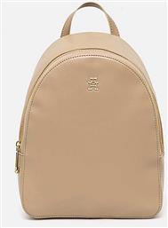 ΓΥΝΑΙΚΕΙΟ BACKPACK ΜΟΝΟΧΡΩΜΟ ΜΕ ΜΕΤΑΛΛΙΚΟ MONOGRAM - AW0AW16440 ΜΠΕΖ TOMMY HILFIGER