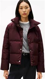 ΓΥΝΑΙΚΕΙΟ ΜΠΟΥΦΑΝ ΜΟΝΟΧΡΩΜΟ ΜΕ ΚΑΠΙΤΟΝΕ ΣΧΕΔΙΟ ΚΑΙ ΨΗΛΟ ΛΑΙΜΟ REGULAR FIT - WW0WW47294 ΜΠΟΡΝΤΟ TOMMY HILFIGER