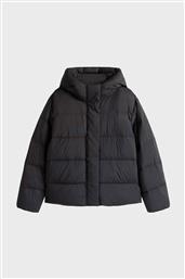 ΓΥΝΑΙΚΕΙΟ ΜΠΟΥΦΑΝ ΜΟΝΟΧΡΩΜΟ ΜΕ ΚΑΠΙΤΟΝΕ ΣΧΕΔΙΟ REGULAR FIT - WW0WW45739 ΜΑΥΡΟ TOMMY HILFIGER