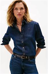 ΓΥΝΑΙΚΕΙΟ DENIM ΠΟΥΚΑΜΙΣΟ ΜΕ ΛΟΓΟΤΥΠΟ REGULAR FIT - WW0WW47453 DENIM BLUE ΣΚΟΥΡΟ TOMMY HILFIGER