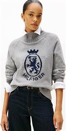 ΓΥΝΑΙΚΕΙΟ ΜΑΛΛΙΝΟ ΠΟΥΛΟΒΕΡ ΜΕ ΛΟΓΟΤΥΠΟ REGULAR FIT - WW0WW46434 ΓΚΡΙ TOMMY HILFIGER