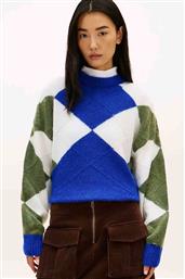 ΓΥΝΑΙΚΕΙΟ ΠΛΕΚΤΟ ΠΟΥΛΟΒΕΡ ΜΕ GEOMETRICAL PATTERN OVERSIZED FIT - WW0WW47464 ΜΠΛΕ TOMMY HILFIGER