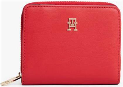 ΓΥΝΑΙΚΕΙΟ ΠΟΡΤΟΦΟΛΙ ΜΕ ΜΕΤΑΛΛΙΚΟ ΜΟΝΟΓΡΑΜΜΑ - AW0AW17742 ΚΟΚΚΙΝΟ TOMMY HILFIGER