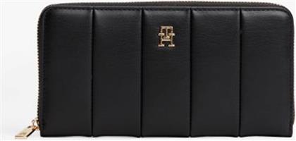 ΓΥΝΑΙΚΕΙΟ ΠΟΡΤΟΦΟΛΙ ΜΕ ΜΕΤΑΛΛΙΚΟ ΜΟΝΟΓΡΑΜΜΑ - AW0AW17747 ΜΑΥΡΟ TOMMY HILFIGER