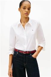 ΓΥΝΑΙΚΕΙΟ ΠΟΥΚΑΜΙΣΟ ΜΟΝΟΧΡΩΜΟ ΜΕ ΛΟΓΟΤΥΠΟ REGULAR FIT - WW0WW47169 ΛΕΥΚΟ TOMMY HILFIGER