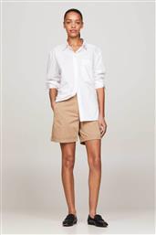 ΓΥΝΑΙΚΕΙΟ ΣΟΡΤΣ CHINO ΜΕ ΡΕΒΕΡ - WW0WW42457 ΜΠΕΖ TOMMY HILFIGER