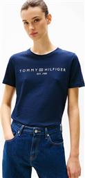 ΓΥΝΑΙΚΕΙΟ T-SHIRT ΜΕ LOGO PRINT REGULAR FIT - WW0WW40276 ΜΠΛΕ ΣΚΟΥΡΟ TOMMY HILFIGER