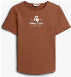 ΓΥΝΑΙΚΕΙΟ T-SHIRT ΜΕ ΛΟΓΟΤΥΠΟ SLIM FIT - WW0WW47316 ΚΑΦΕ TOMMY HILFIGER