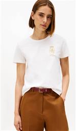 ΓΥΝΑΙΚΕΙΟ T-SHIRT ΜΟΝΟΧΡΩΜΟ ΜΕ ΛΟΓΟΤΥΠΟ REGULAR FIT - WW0WW46153 ΛΕΥΚΟ TOMMY HILFIGER