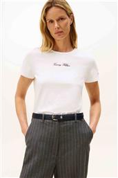 ΓΥΝΑΙΚΕΙΟ T-SHIRT ΜΟΝΟΧΡΩΜΟ ΜΕ ΛΟΓΟΤΥΠΟ REGULAR FIT - WW0WW47460 ΛΕΥΚΟ TOMMY HILFIGER