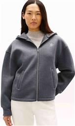 ΓΥΝΑΙΚΕΙΟ ΖΑΚΕΤΑ ΜΕ ΛΟΓΟΤΥΠΟ ΣΤΟ ΣΤΗΘΟΣ ΚΑΙ ΚΟΥΚΟΥΛΑ RELAXED FIT - WW0WW46815 ΓΚΡΙ TOMMY HILFIGER