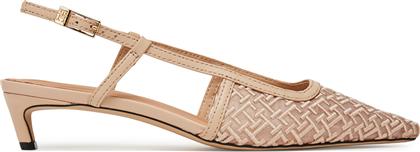 ΓΟΒΑΚΙΑ MONO SQUARED TOE KITTEN SLINGB FW0FW08746 ΜΠΕΖ TOMMY HILFIGER