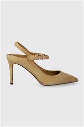 ΓΟΒΕΣ ΣΟΥΕΤ TH POINTY STRAP HEEL ΧΡΩΜΑ: ΜΠΕΖ, FW0FW07693 TOMMY HILFIGER