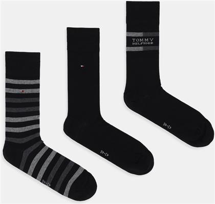 ΚΑΛΤΣΕΣ 3-PACK ΧΡΩΜΑ: ΜΑΥΡΟ, 701235376 TOMMY HILFIGER