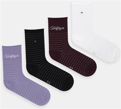 ΚΑΛΤΣΕΣ 4-PACK ΧΡΩΜΑ: ΜΟΒ, 701238218 TOMMY HILFIGER