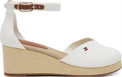 ΚΛΕΙΣΤΑ ΠΑΠΟΥΤΣΙΑ FLAG CLOSED TOE MID WEDGE ESPAD FW0FW08657 ΛΕΥΚΟ TOMMY HILFIGER