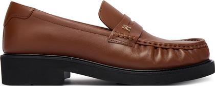 LOAFERS TH SQUARE TOE LEATHER LOAFER FW0FW08977 ΚΑΦΕ TOMMY HILFIGER