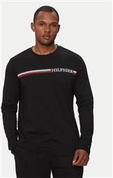 LONGSLEEVE CHEST STRIPE MW0MW36740 ΜΑΥΡΟ REGULAR FIT TOMMY HILFIGER από το MODIVO