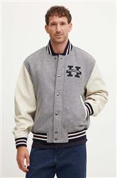 ΜΑΛΛΙΝΟ ΜΠΟΥΦΑΝ BOMBER ΧΡΩΜΑ: ΓΚΡΙ, MW0MW37032 TOMMY HILFIGER