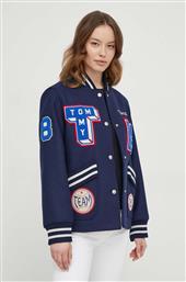 ΜΑΛΛΙΝΟ ΜΠΟΥΦΑΝ BOMBER ΧΡΩΜΑ: ΝΑΥΤΙΚΟ ΜΠΛΕ TOMMY HILFIGER