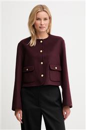 ΜΑΛΛΙΝΟ ΜΠΟΥΦΑΝ ΧΡΩΜΑ: ΜΠΟΡΝΤΟ, WW0WW47446 TOMMY HILFIGER