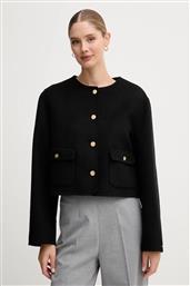 ΜΑΛΛΙΝΟ ΜΠΟΥΦΑΝ ΧΡΩΜΑ: ΜΑΥΡΟ, WW0WW47446 TOMMY HILFIGER